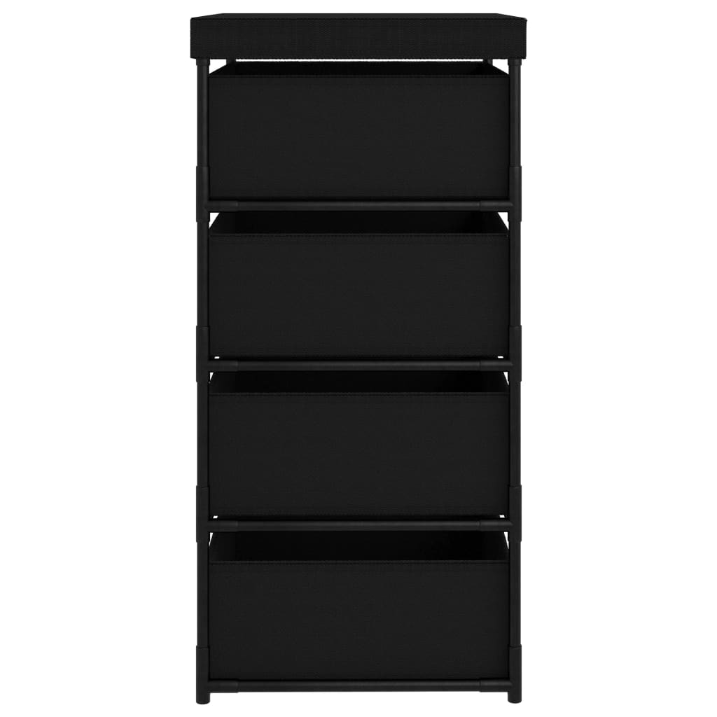 Storage Rack Black Steel, fabric (100% polyester) Medium