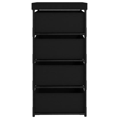 Storage Rack Black Steel, fabric (100% polyester) Medium