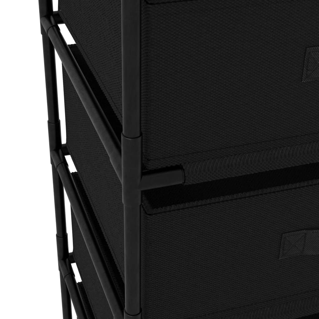 Storage Rack Black Steel, fabric (100% polyester) Medium