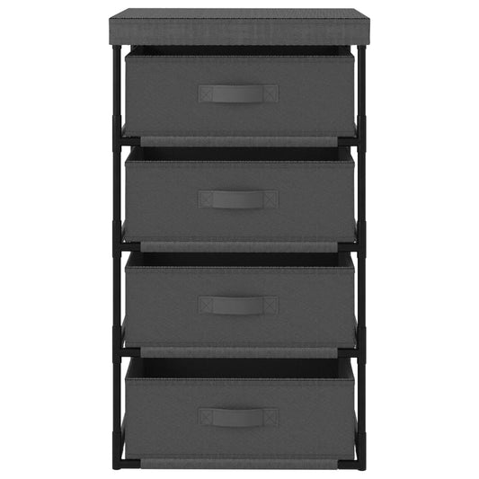 Storage Rack Steel Grey Steel, Fabric (100% Polyester) Medium