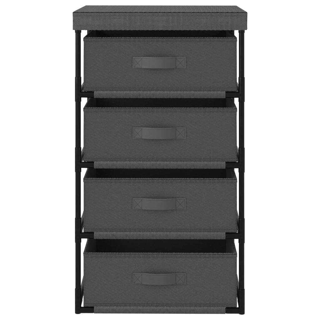 Storage Rack Steel Grey Steel, Fabric (100% Polyester) Medium