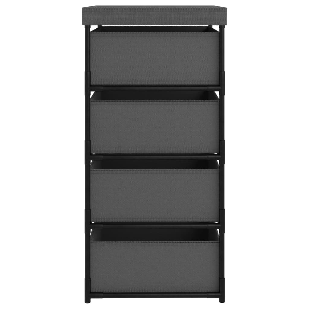 Storage Rack Steel Grey Steel, Fabric (100% Polyester) Medium