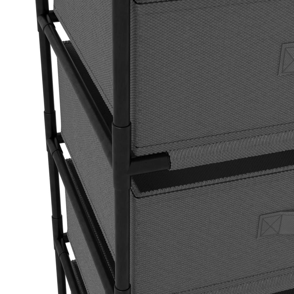 Storage Rack Steel Grey Steel, Fabric (100% Polyester) Medium