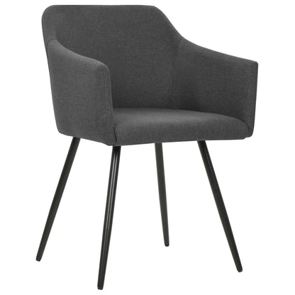 Dining Chair Set of 2 Dark Grey Fabric (100% polyester), metal