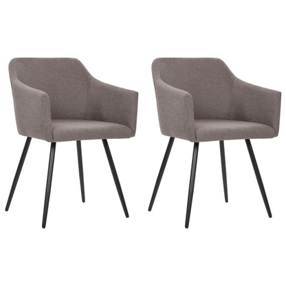 Dining Chair Set of 2 Taupe Fabric (100% polyester), metal
