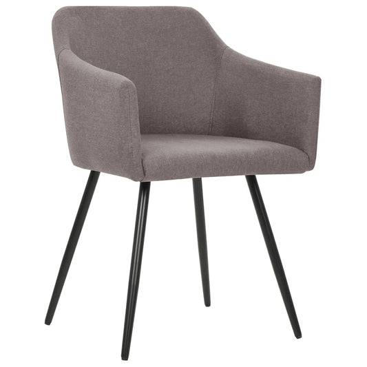 Dining Chair Set of 2 Taupe Fabric (100% polyester), metal