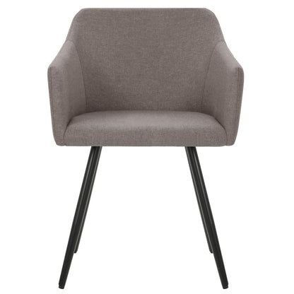 Dining Chair Set of 2 Taupe Fabric (100% polyester), metal