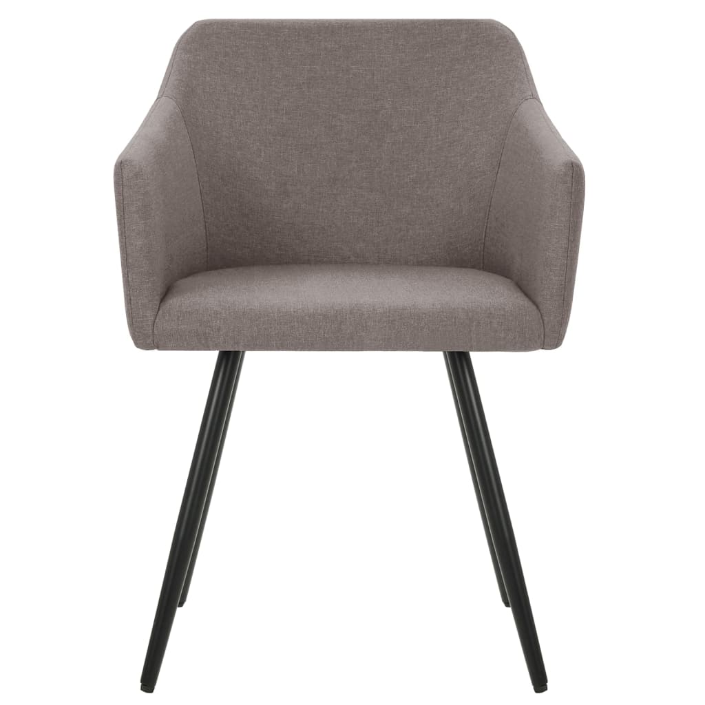 Dining Chair Set of 2 Taupe Fabric (100% polyester), metal
