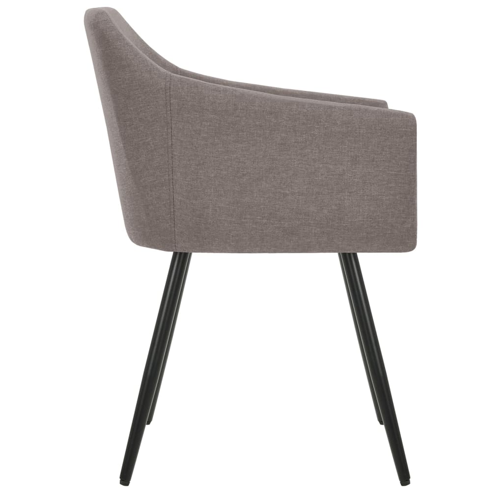 Dining Chair Set of 2 Taupe Fabric (100% polyester), metal
