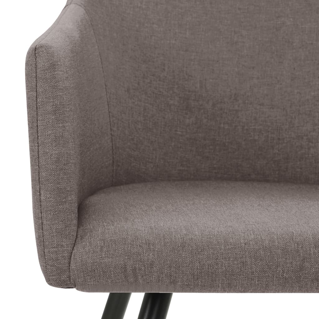 Dining Chair Set of 2 Taupe Fabric (100% polyester), metal