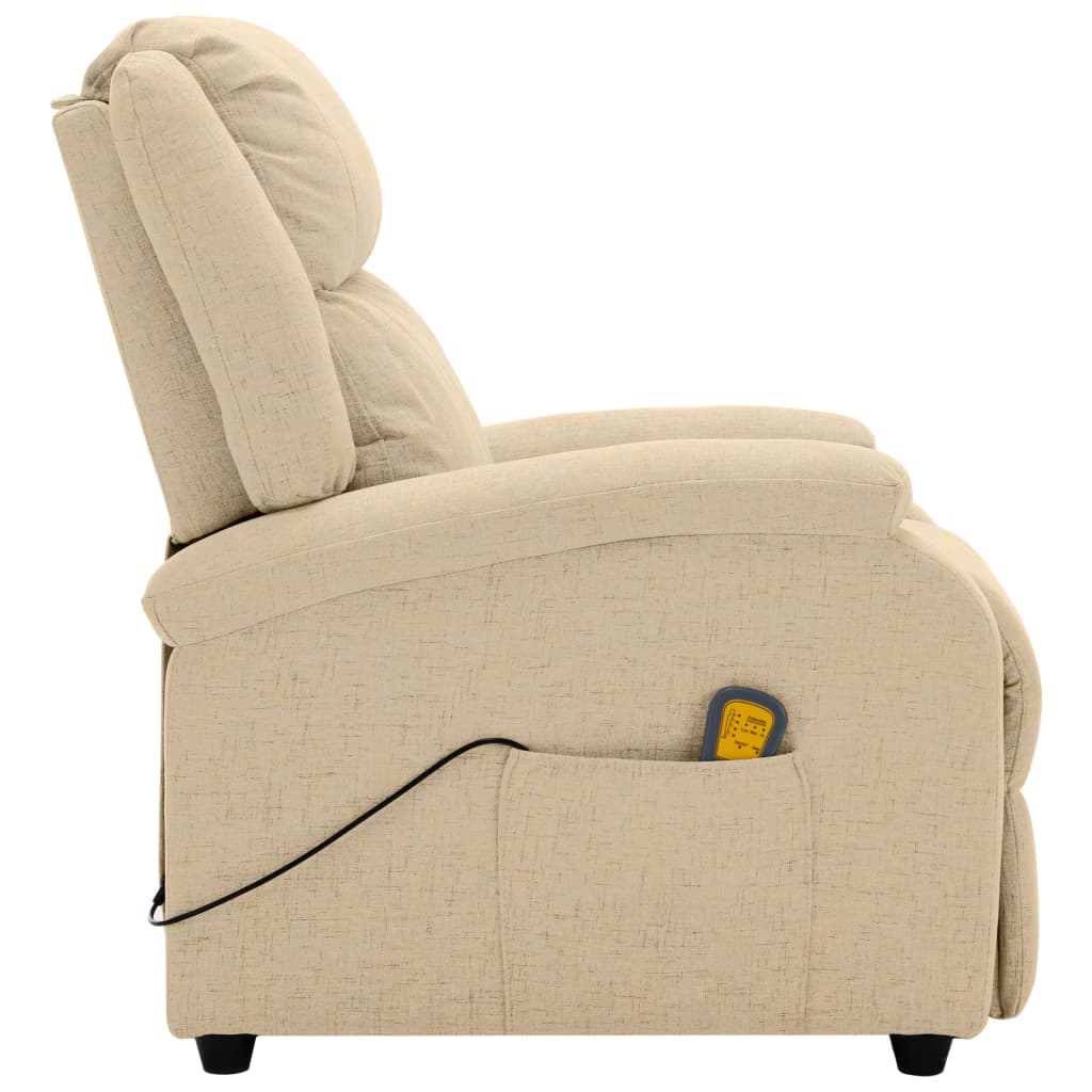Massage Chair Cream Polyester fabric and metal Medium