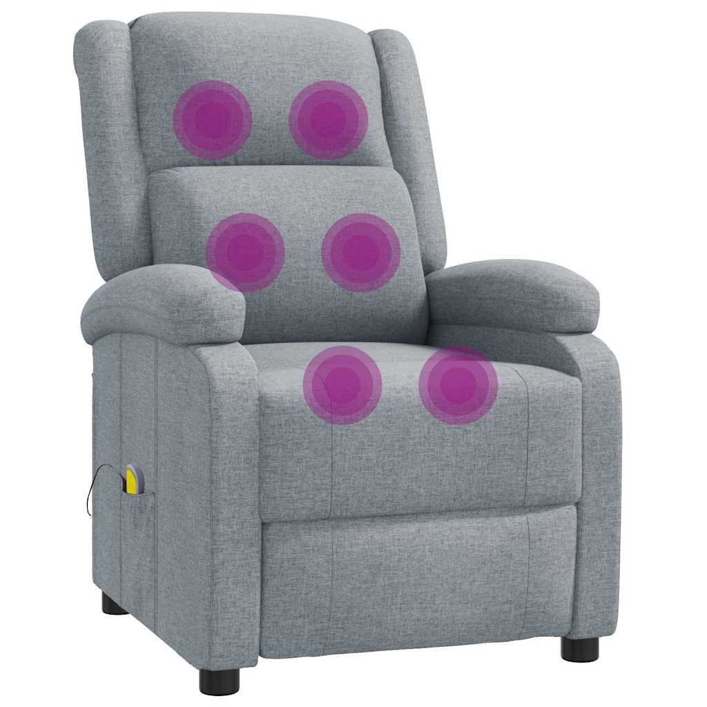 Massage Chair Light Gray Fabric (100% polyester), Foam, Metal, Wood