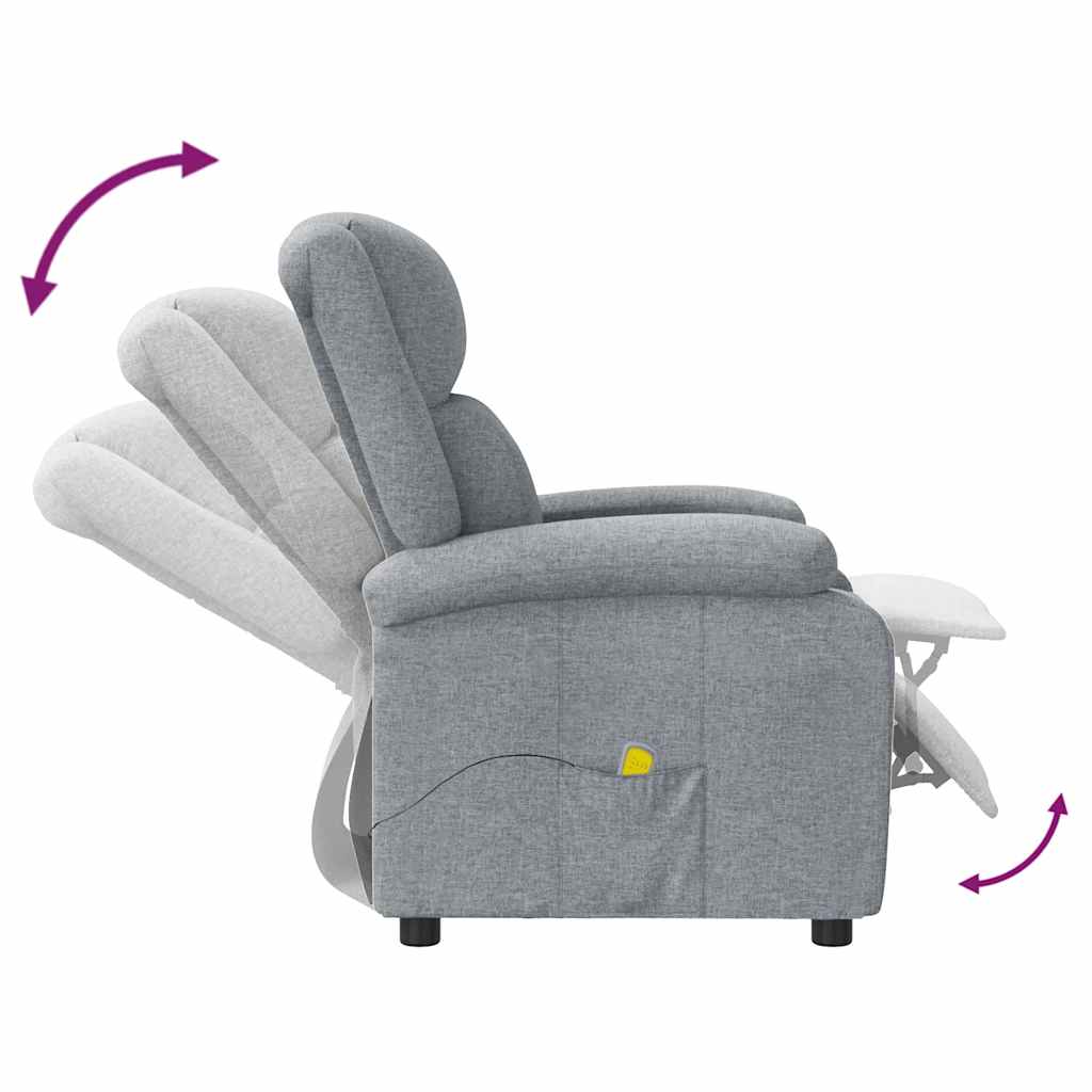 Massage Chair Light Gray Fabric (100% polyester), Foam, Metal, Wood