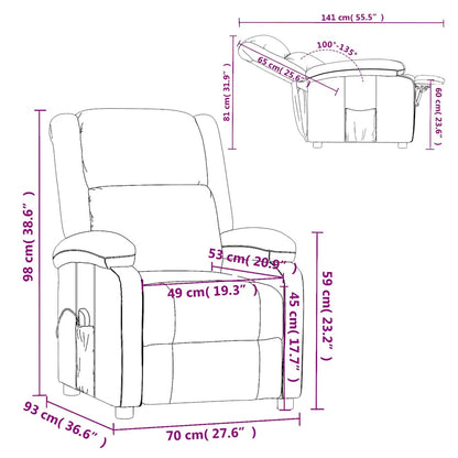 Massage Chair Light Gray Fabric (100% polyester), Foam, Metal, Wood