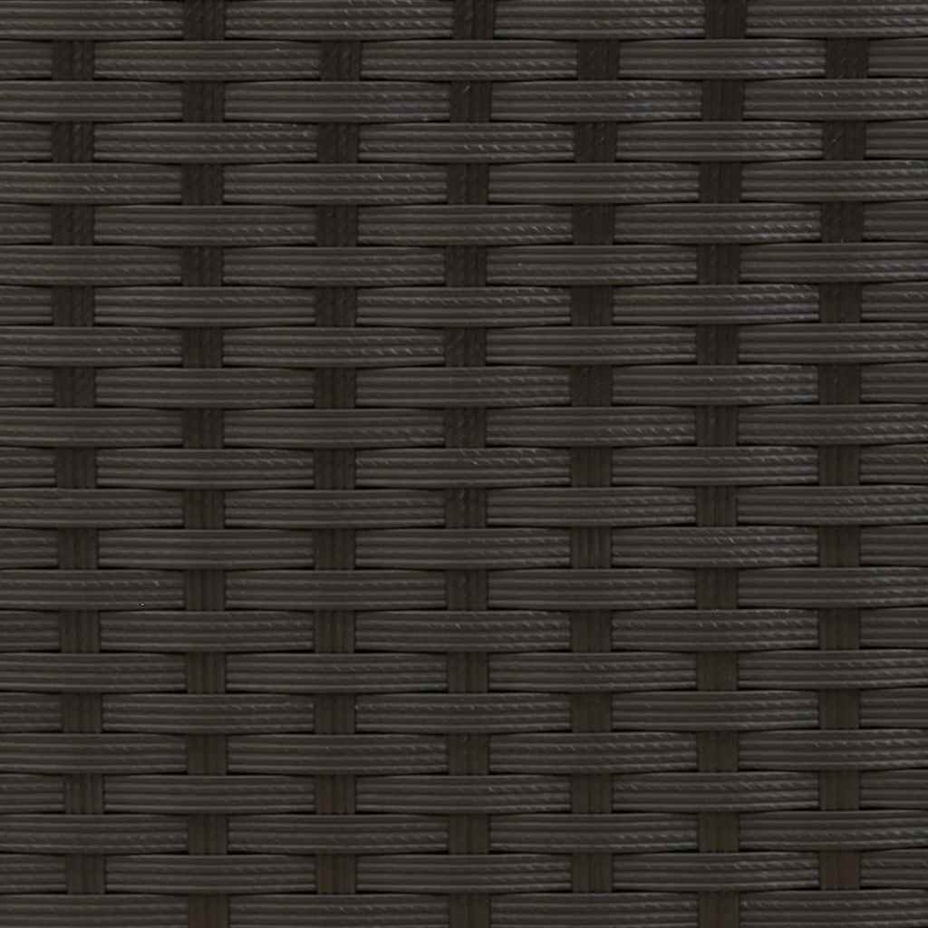 Dining Chair Set of 4 Black PE rattan, powder-coated steel