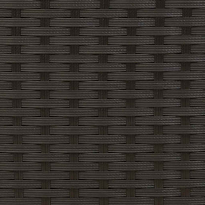 Dining Chair Set of 4 Black PE rattan, powder-coated steel
