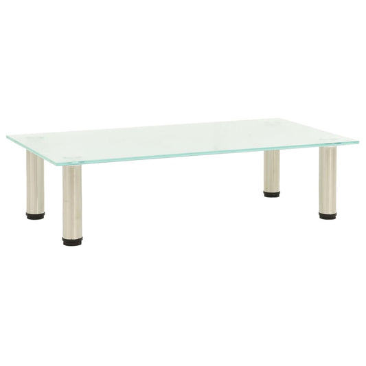 TV Stand Transparent Tempered glass and stainless steel Small