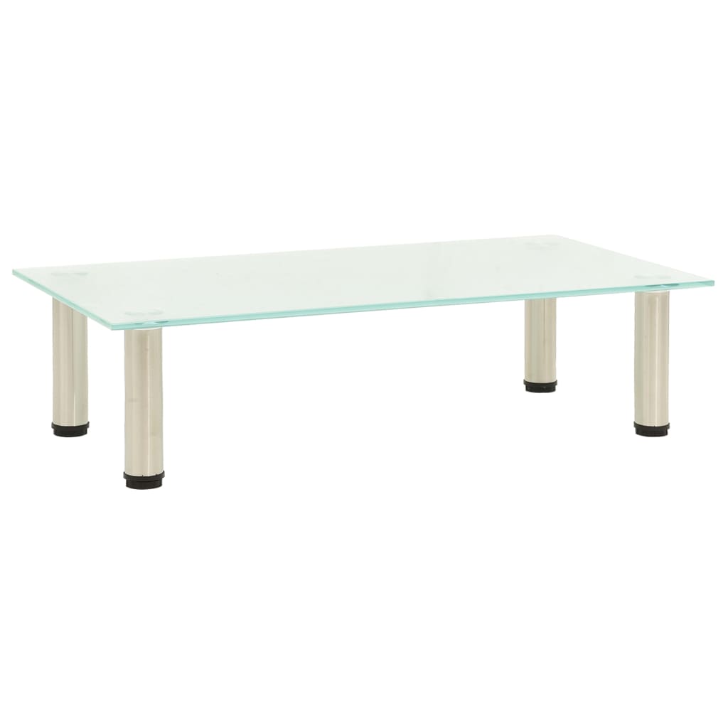 TV Stand Transparent Tempered glass and stainless steel Small
