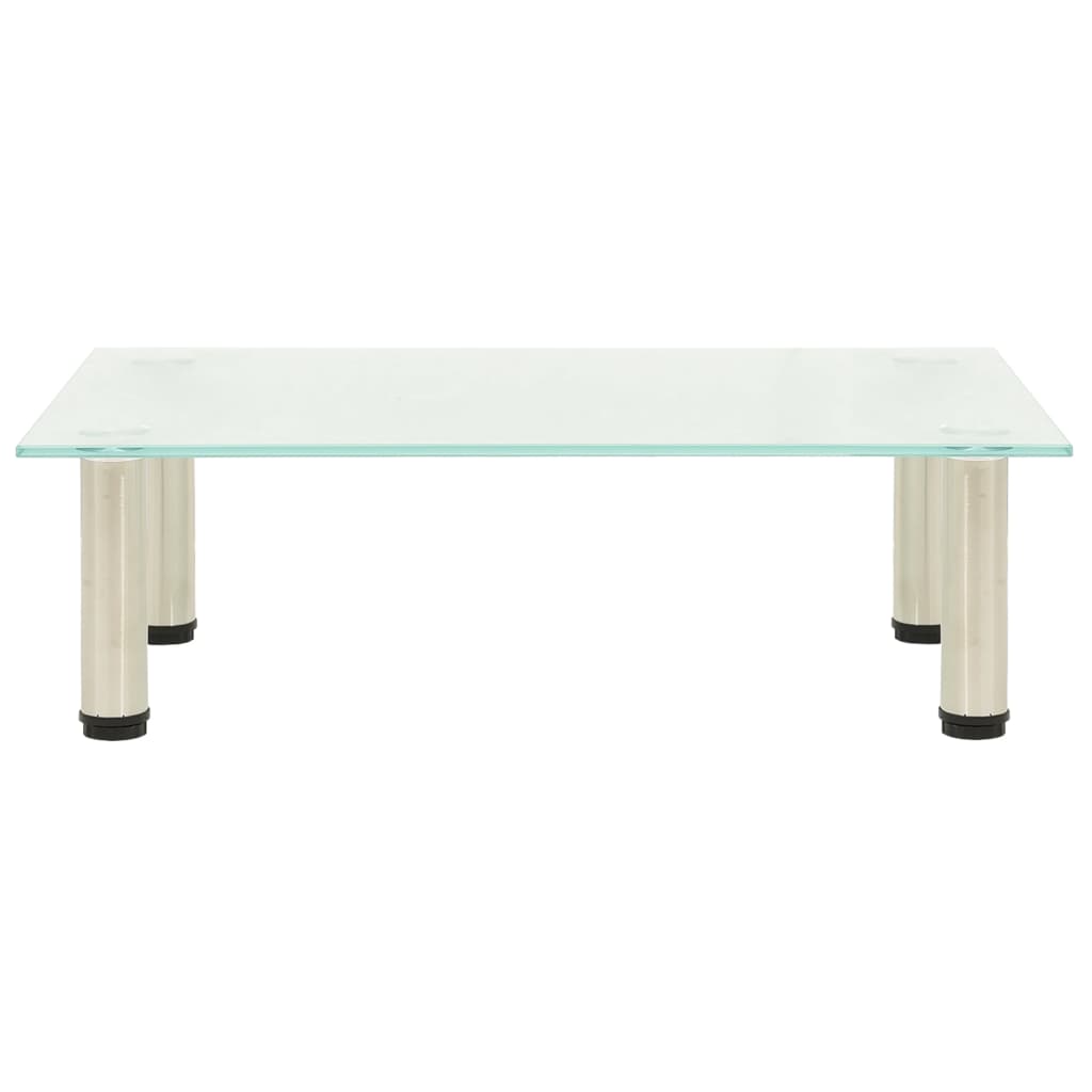 TV Stand Transparent Tempered glass and stainless steel Small