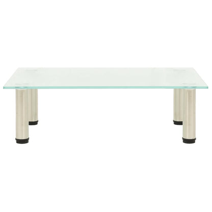 TV Stand Transparent Tempered glass and stainless steel Small