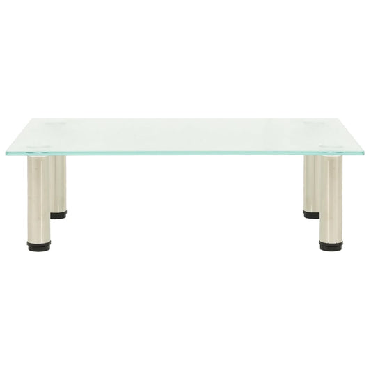 TV Stand Transparent Tempered glass and stainless steel Small