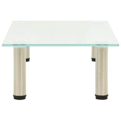 TV Stand Transparent Tempered glass and stainless steel Small