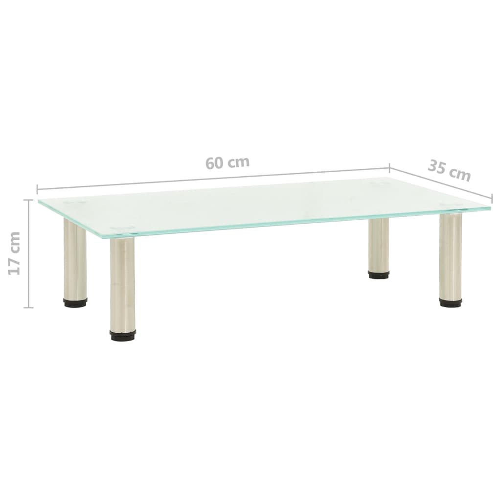TV Stand Transparent Tempered glass and stainless steel Small