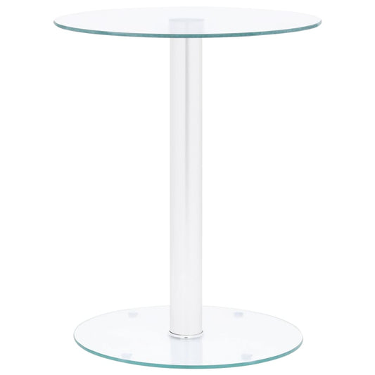 Coffee Table Transparent, Silver Tempered Glass, Aluminum Small