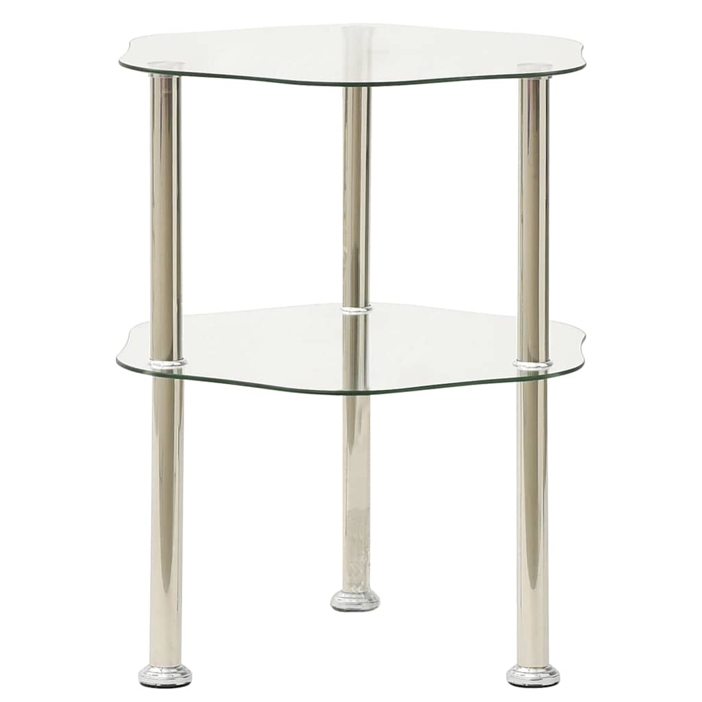 Side Table Transparent Tempered Glass Medium Modern Side Table