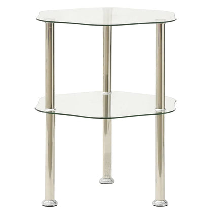 Side Table Transparent Tempered Glass Medium Modern Side Table