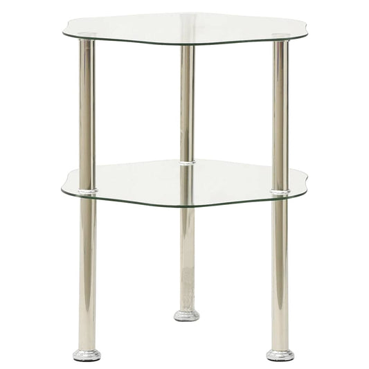 Side Table Transparent Tempered Glass Medium Modern Side Table