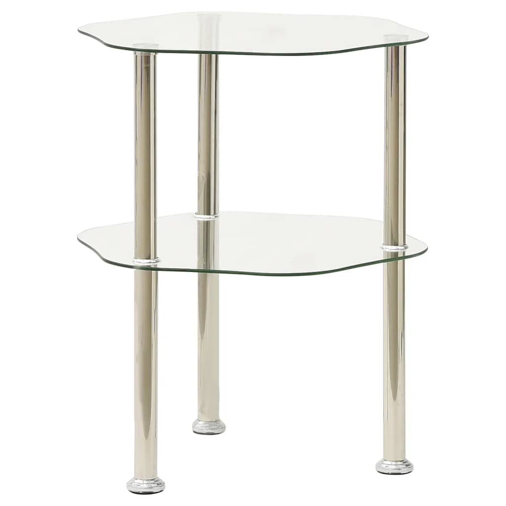 Side Table Transparent Tempered Glass Medium Modern Side Table
