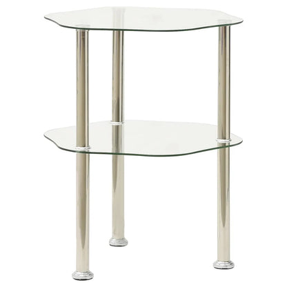 Side Table Transparent Tempered Glass Medium Modern Side Table