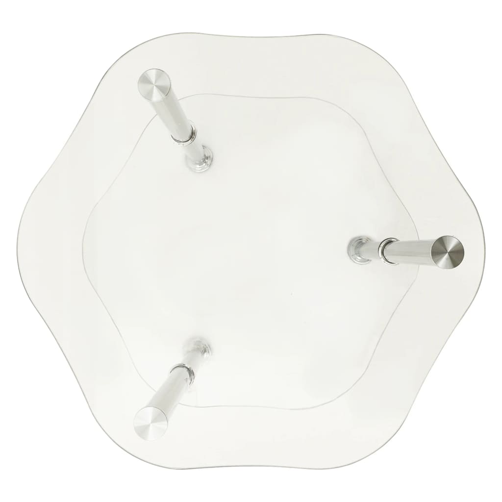 Side Table Transparent Tempered Glass Medium Modern Side Table