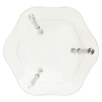 Side Table Transparent Tempered Glass Medium Modern Side Table