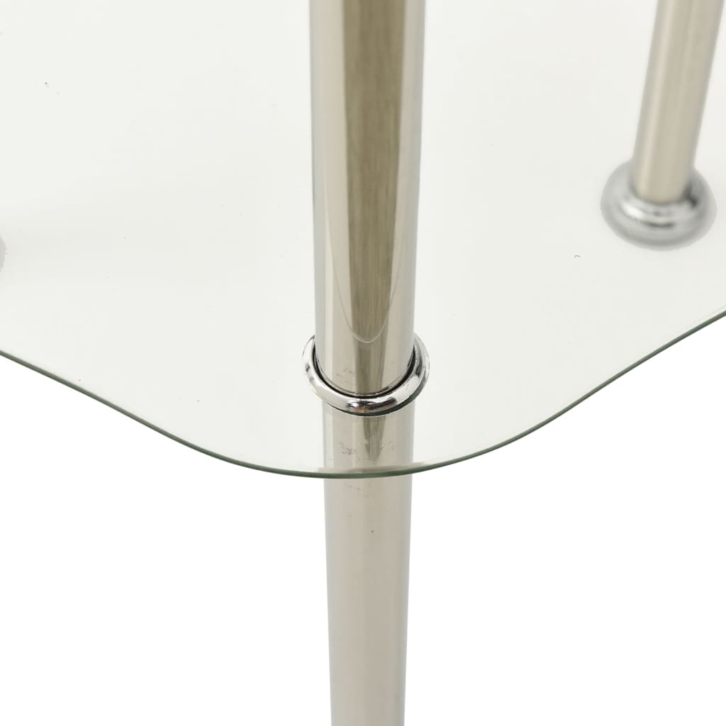 Side Table Transparent Tempered Glass Medium Modern Side Table