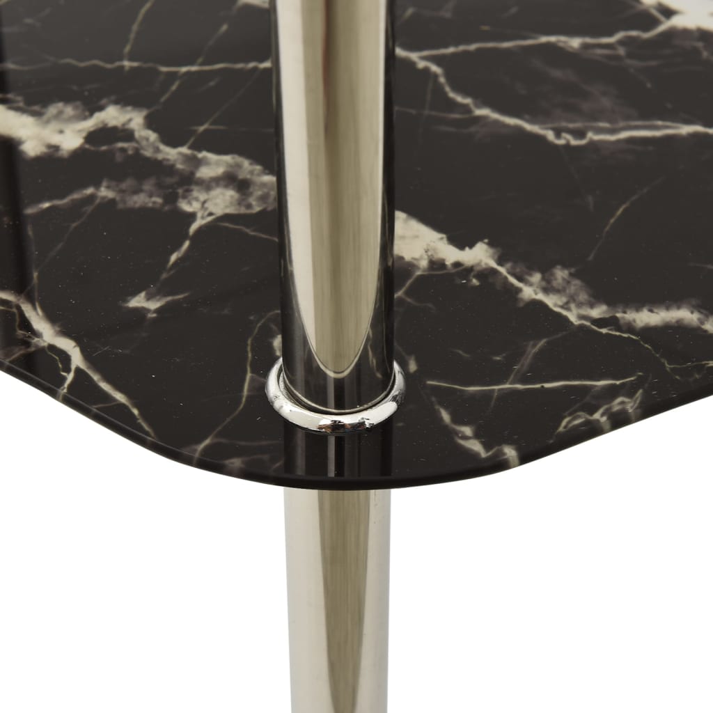 Side Table Transparent and black marble