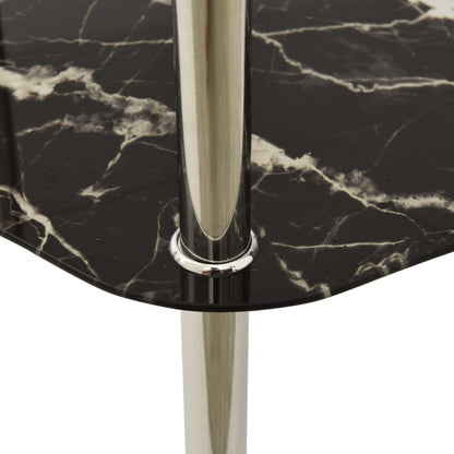 Side Table Transparent and black marble