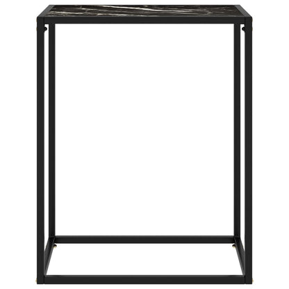 Console Table Black Tempered glass, powder-coated steel