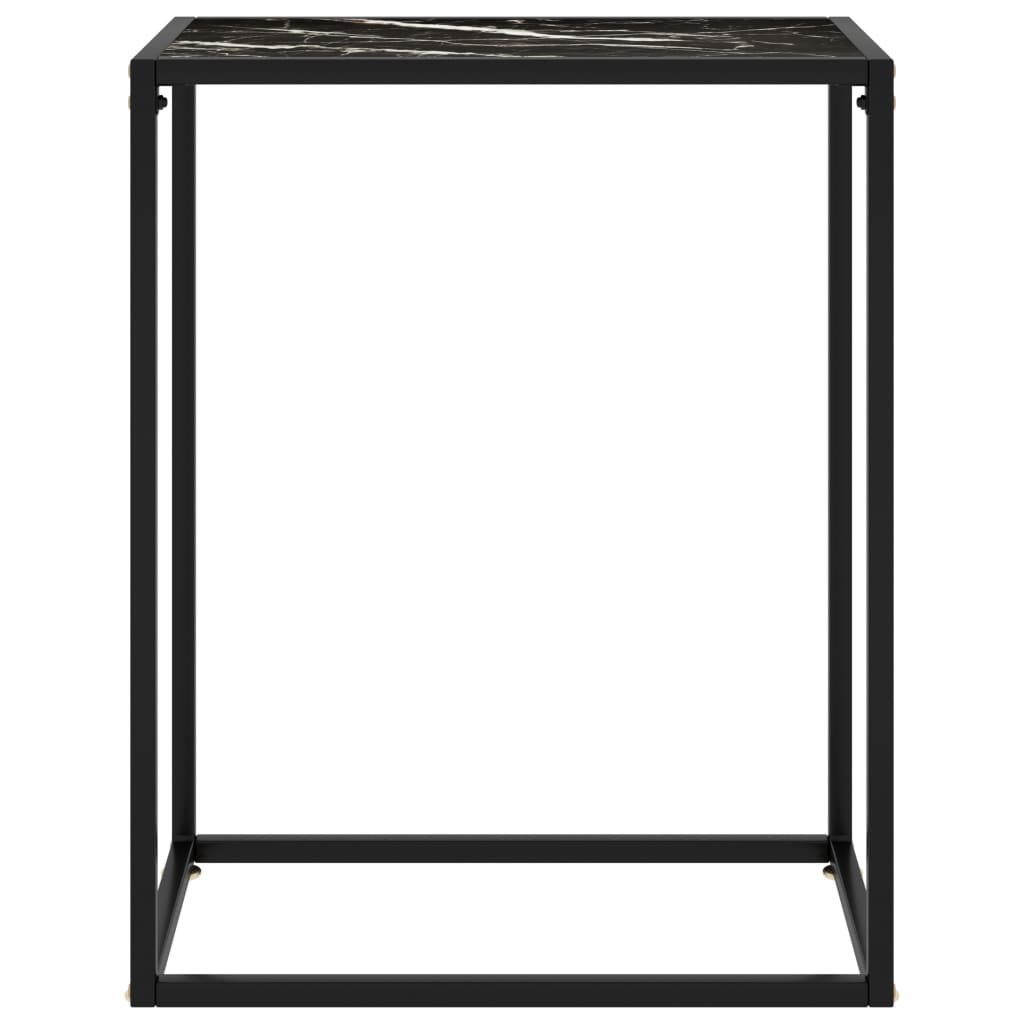 Console Table Black Tempered glass, powder-coated steel