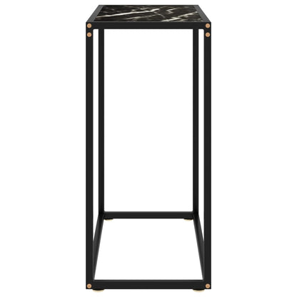 Console Table Black Tempered glass, powder-coated steel