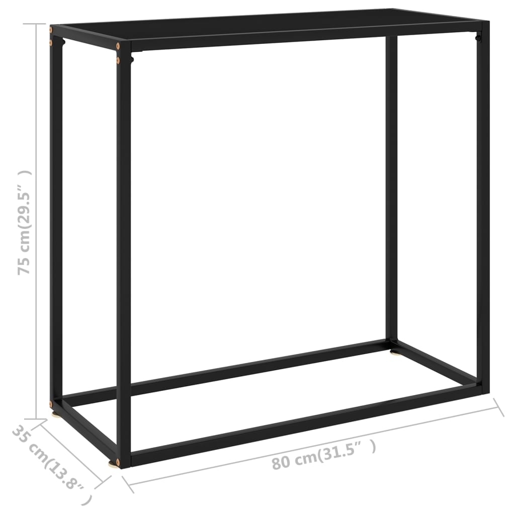 Console Table Black Tempered glass Simplistic Console Table