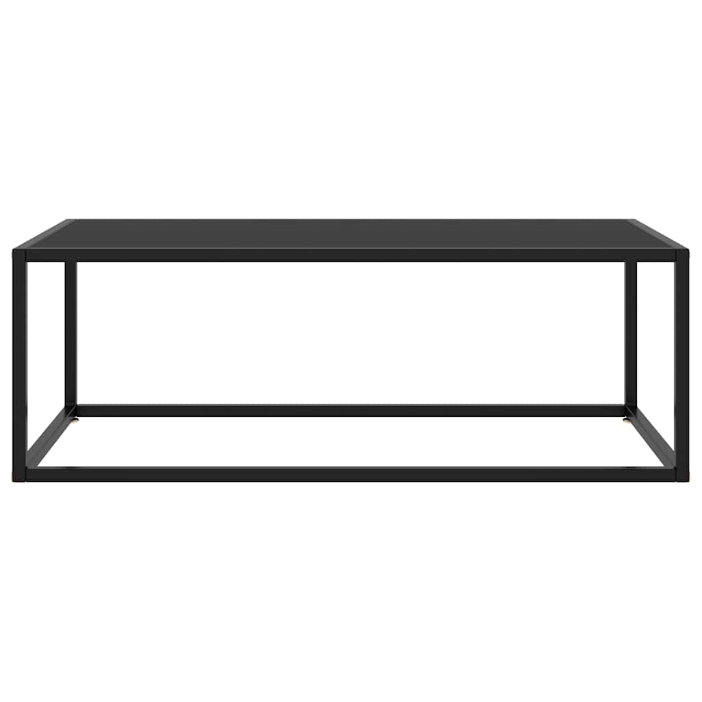 Coffee Table Black Tempered Glass, Powder-Coated Steel Medium
