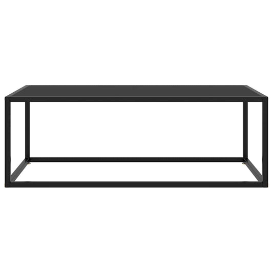 Coffee Table Black Tempered Glass, Powder-Coated Steel Medium