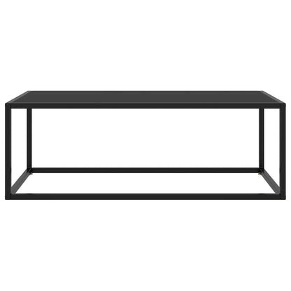 Coffee Table Black Tempered Glass, Powder-Coated Steel Medium
