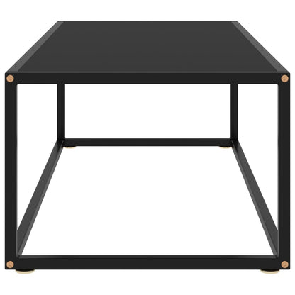 Coffee Table Black Tempered Glass, Powder-Coated Steel Medium