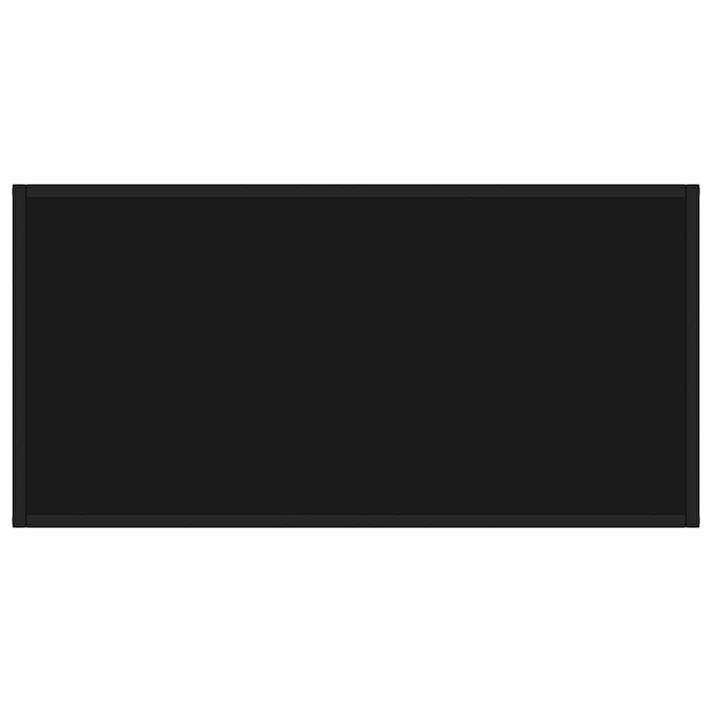 Coffee Table Black Tempered Glass, Powder-Coated Steel Medium