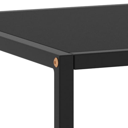 Coffee Table Black Tempered Glass, Powder-Coated Steel Medium