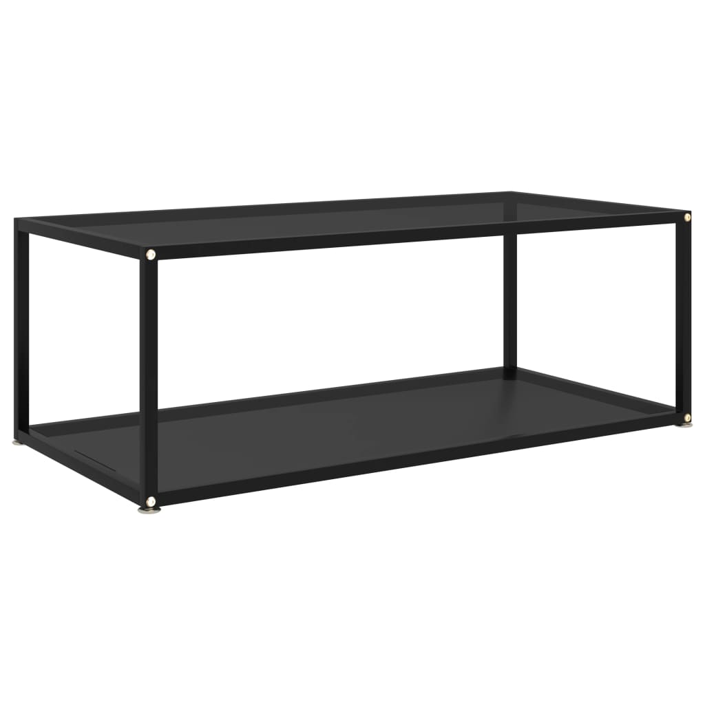 Coffee Table Black Tempered Glass Medium Coffee Table