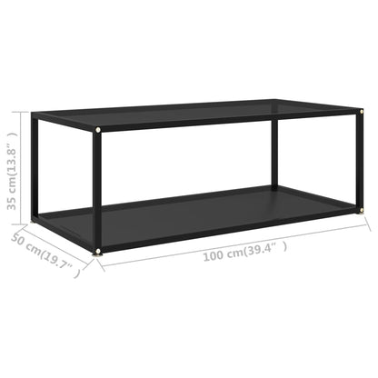 Coffee Table Black Tempered Glass Medium Coffee Table